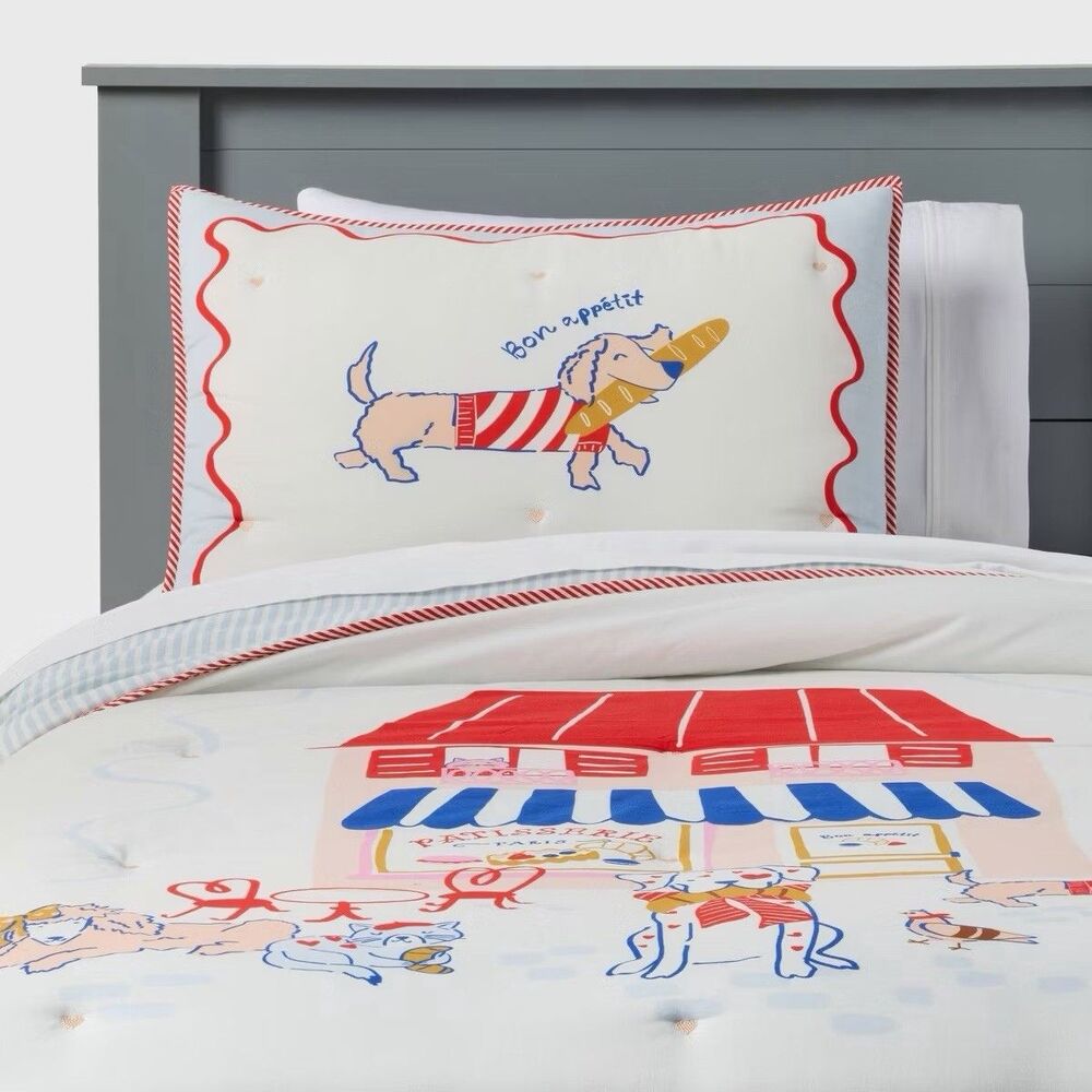Pillowfort Patisserie Scene Kids Comforter Set Full Queen New
